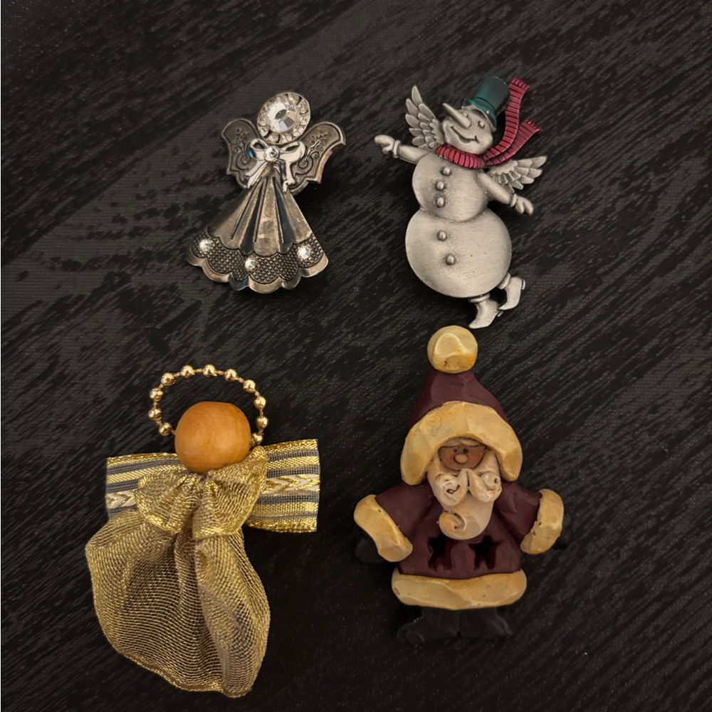 Charming Holiday Brooch Collection - Gold, Silver, Brown